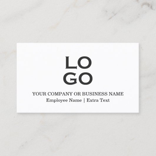Aangepaste Bedrijf of Bedrijf Logo & Titel op Wit Visitekaartje (Voorkant)