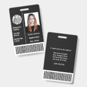 Aangepaste bedrijf personeel foto naam barcode log badge (Voor- en achterkant)