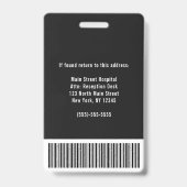 Aangepaste bedrijf personeel foto naam barcode log badge (Achterkant)