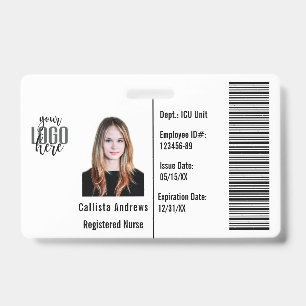 Aangepaste bedrijf personeelsfoto naam barcode log badge