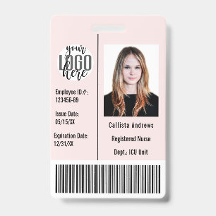 Aangepaste bedrijf personeelsfoto naam barcode log badge
