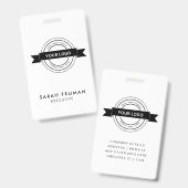 Aangepaste bedrijf personeelskaart minimalistisch badge (Voor- en achterkant)