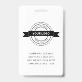 Aangepaste bedrijf personeelskaart minimalistisch badge (Achterkant)