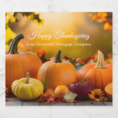 Aangepaste Bedrijf Thanksgiving Pompoen Partij Sparkling Wijnetiket (Enkel label)