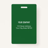 Aangepaste bedrijfs Basic Employee Name Foto Green Badge (Achterkant)