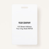 Aangepaste bedrijfs Basic Employee Name White Badge (Achterkant)