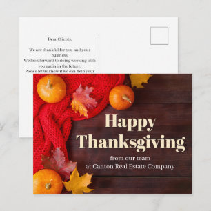 Aangepaste Bedrijfs Gelukkig Thanksgiving Pompoene Feestdagenkaart