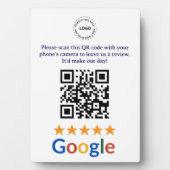 Aangepaste bedrijfs Google Reviews QR-codebedrijf Fotoplaat (voorkant)