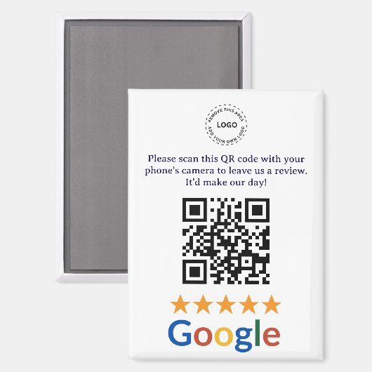 Aangepaste bedrijfs Google Reviews QR-codebedrijf Magneet (Voorkant / Achterkant)