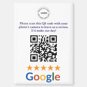 Aangepaste bedrijfs Google Reviews QR-codebedrijf Magneet (Voorkant)