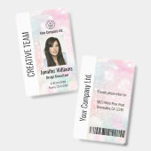 Aangepaste bedrijfs ID badge roze glitter (Front & Back)