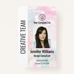 Aangepaste bedrijfs ID badge roze glitter