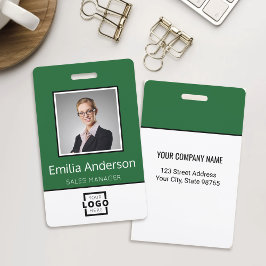 Aangepaste bedrijfs Logo Basic Employee Name Photo Badge