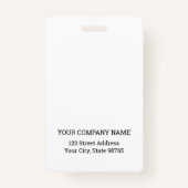 Aangepaste bedrijfs Logo Basic Employee Name White Badge (Achterkant)