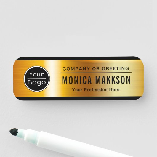 Aangepaste bedrijfs-Logo Basic Personeel Naam Naamplaatje (In situ)