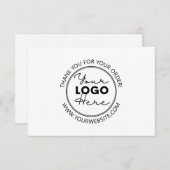 Aangepaste bedrijfs-Logo - Kaart met dank (Voorkant / Achterkant)