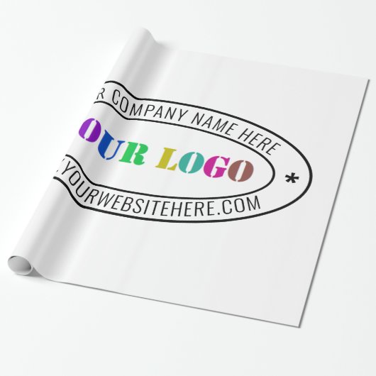 Aangepaste bedrijfs Logo Stamp - Aangepast Cadeaupapier (Uitgerold)