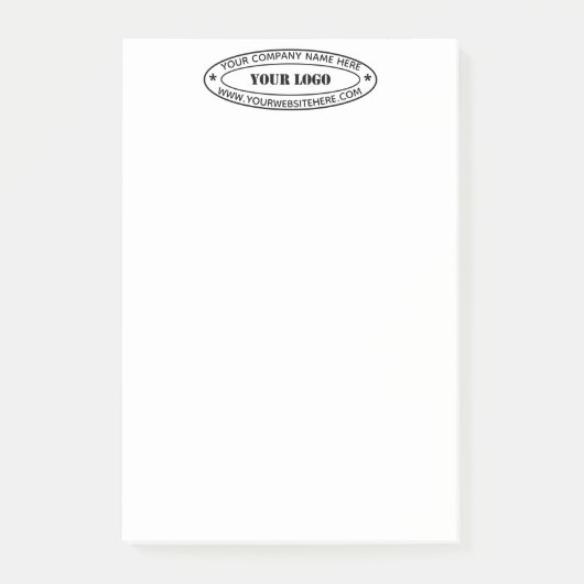 Aangepaste bedrijfs Logo Stamp - Aangepast Post-it® Notes (Voorkant)