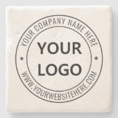Aangepaste bedrijfs Logo Stamp - Aangepast  Stenen Onderzetter (Voorkant)