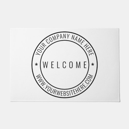 Aangepaste bedrijfs Logo Stempel - Welkom - Deurmat (Voorkant)