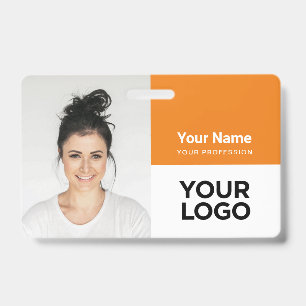 Aangepaste bedrijfs werknemer Fotonaam Logo Badge