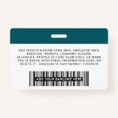 Aangepaste bedrijfs werknemer Fotonaam Logo Badge (Achterkant)