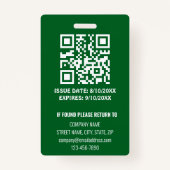 Aangepaste bedrijfs-werknemer-ID Foto Badge (Achterkant)