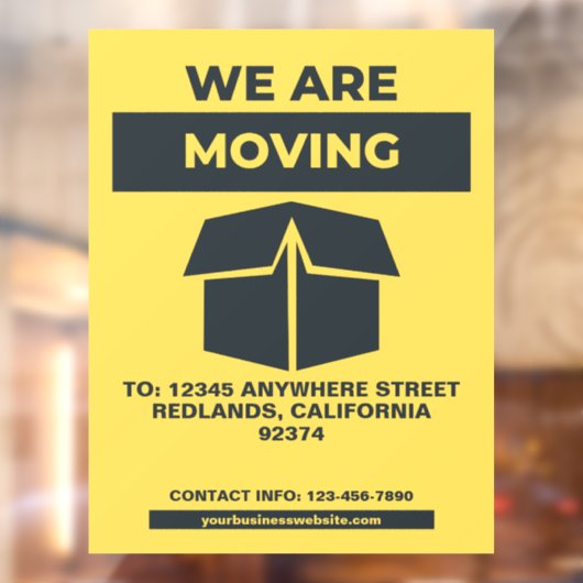 Aangepaste bedrijfs winkel restaurant verhuizing v raamsticker (Vel 2)