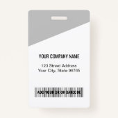 Aangepaste bedrijfsbalk Code werknemer foto grijs Badge (Achterkant)