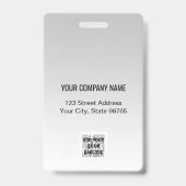 Aangepaste bedrijfsbalk Code werknemer foto grijs Badge (Achterkant)