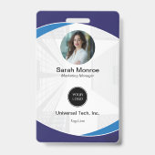 Aangepaste Bedrijfsfoto Logo Bar Code Beveiligings Badge (Voorkant)