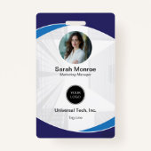 Aangepaste Bedrijfsfoto Logo Bar Code Beveiligings Badge (Voorkant)