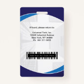 Aangepaste Bedrijfsfoto Logo Bar Code Beveiligings Badge (Achterkant)
