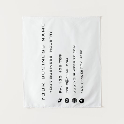 Aangepaste Bedrijfsinformatie Tekst Uw Bedrijfstap Wandkleed (Voorkant)