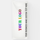 Aangepaste bedrijfslogo en tekst promotionele bann spandoek (Verticaal)
