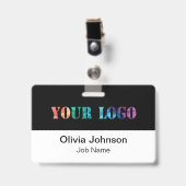 Aangepaste bedrijfslogo harde plastic naamkaart badge (Voorzijde met clip)