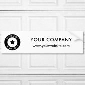 Aangepaste bedrijfslogo naam en website bumpersticker