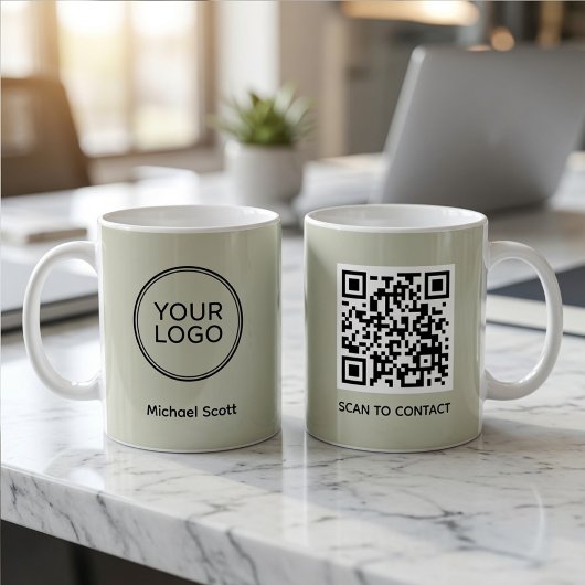 Aangepaste bedrijfslogo QR-code Koffiemok