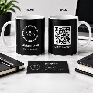 Aangepaste bedrijfslogo QR-code mok Gepersonalis
