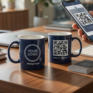 Aangepaste bedrijfslogo QR-code mok Gepersonalis