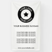 Aangepaste bedrijfslogo slogan en tekst promotione spandoek (Verticaal)