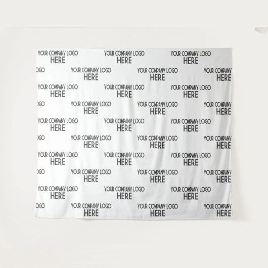 Aangepaste bedrijfslogo step & repeat achtergrond  wandkleed (Voorkant (horizontaal))