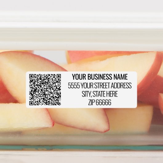 Aangepaste bedrijfsnaam Adres en QR-codebabels Labels (Aangebracht)