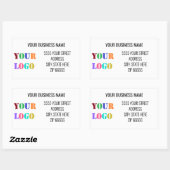 Aangepaste bedrijfsnaam Adresetiketten met Logo Rechthoekige Sticker (Vel)