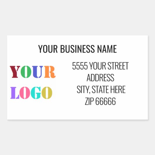 Aangepaste bedrijfsnaam Adresetiketten met Logo Rechthoekige Sticker (Voorkant)