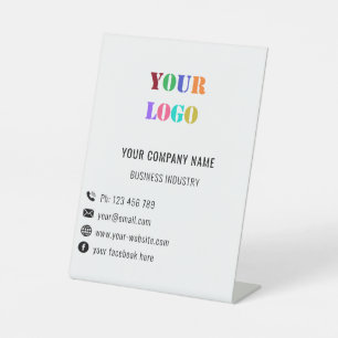 Aangepaste bedrijfsnaam Contactgegevens voor conta Reclamebord Met Voetstuk