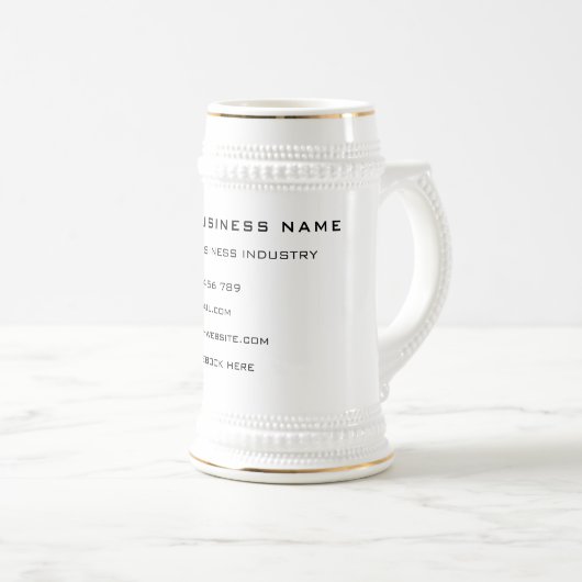 Aangepaste bedrijfsnaam Info Uw bedrijf Beer Stein Bierpul (Voorkant rechts)