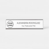 Aangepaste bedrijfsnaam Logo Functie Bureau Naambordje (Voorkant)