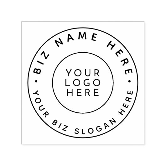 Aangepaste bedrijfsnaam Logo Slogan Modern  Zelfinktende Stempel (Design)