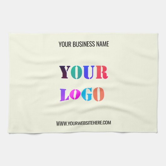 Aangepaste bedrijfsnaam Logo - Speciaal gepersonal Theedoek (Horizontaal)